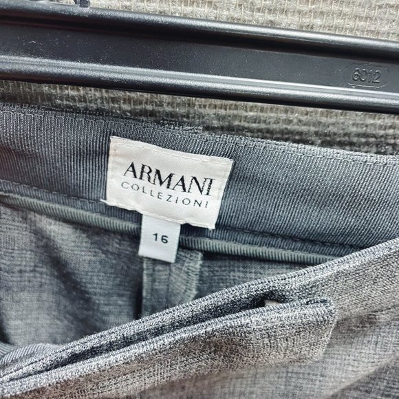 Armani Collezioni Wool Stretch Plaid Trouser (16/L-XL) *UNHEMMED* NWT - Picture 4 of 10